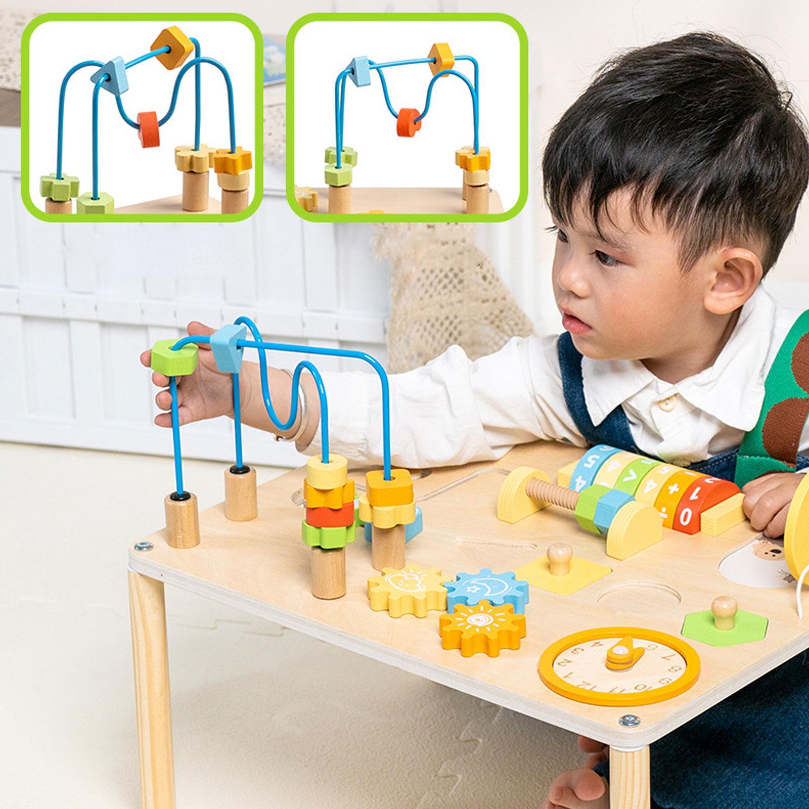 Kids Education Table - Activity Table Recognition Educational Gears Blocks