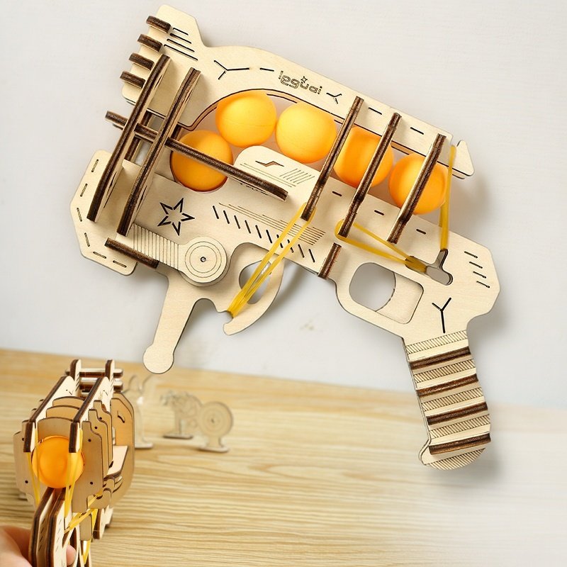 Kids Education Table - Wooden DIY Assembled Rubber Band Gun