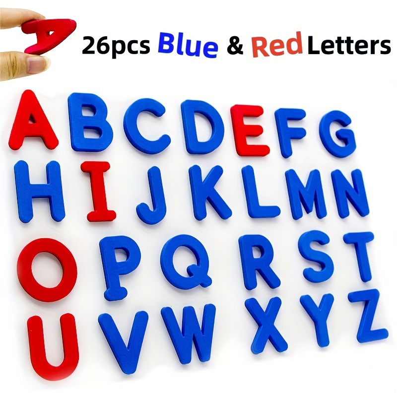 Kids Education Alphabet Numbers - Red & Blue English Letter Magnetic