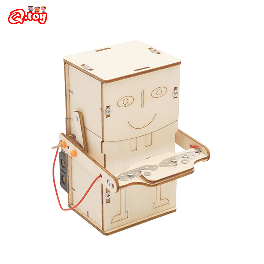 Kids Education Money - Wooden Electric Powered Eat Coin Robot
