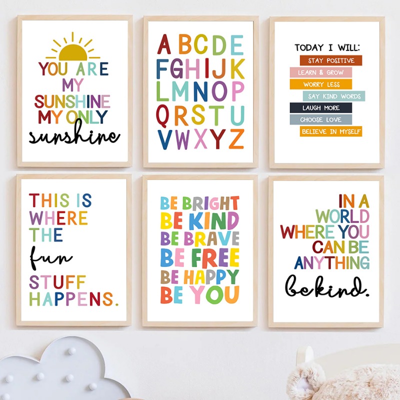 Kids Education Alphabet Numbers - English Education Poster Alphabet Number Color