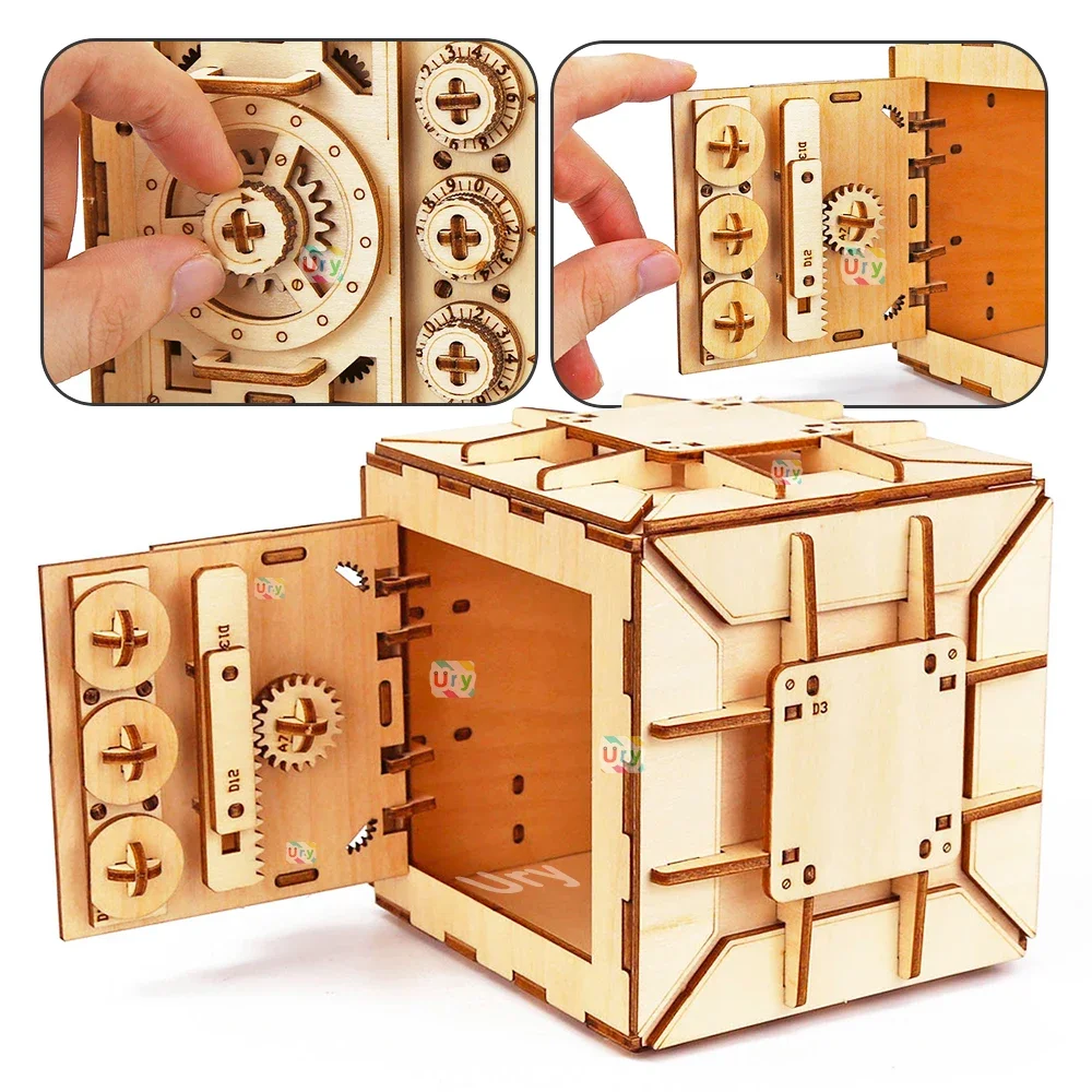 URY 3D Wooden Puzzle Password  - đánh giá và giá Kids Education Money