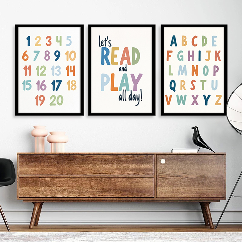 Rainbow ABC Numbers Canvas Wal - đánh giá và giá Kids Education Quote