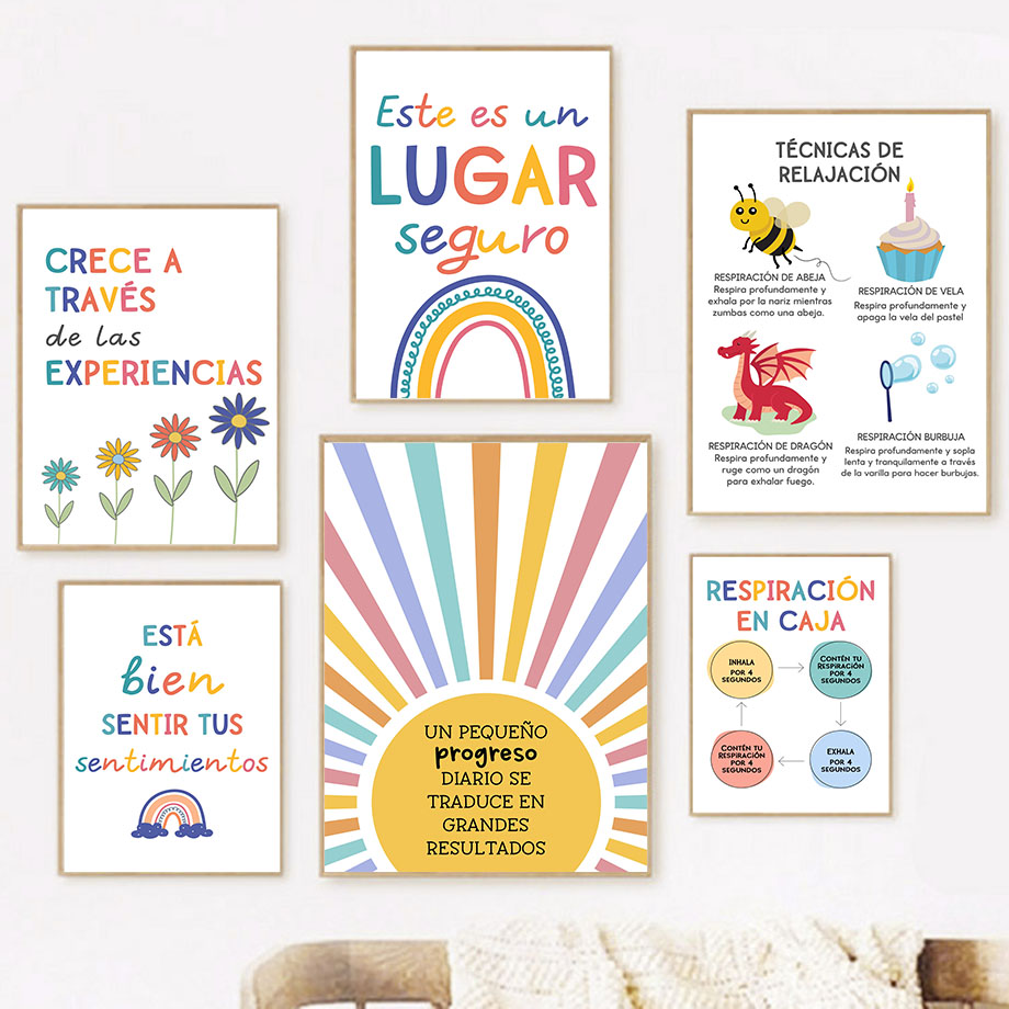 Spanish Education Motto Rainbo - đánh giá và giá Kids Educational Poster