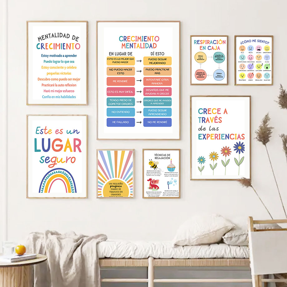 Spanish Education Motto Rainbo - đánh giá và giá Kids Educational Poster