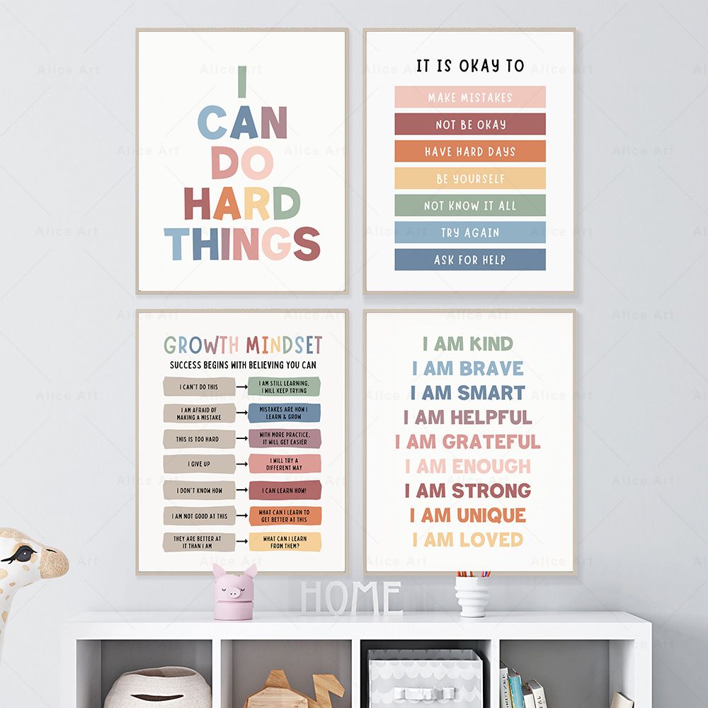 Affirmations for Kids Room Pos - đánh giá và giá Kids Education Quote