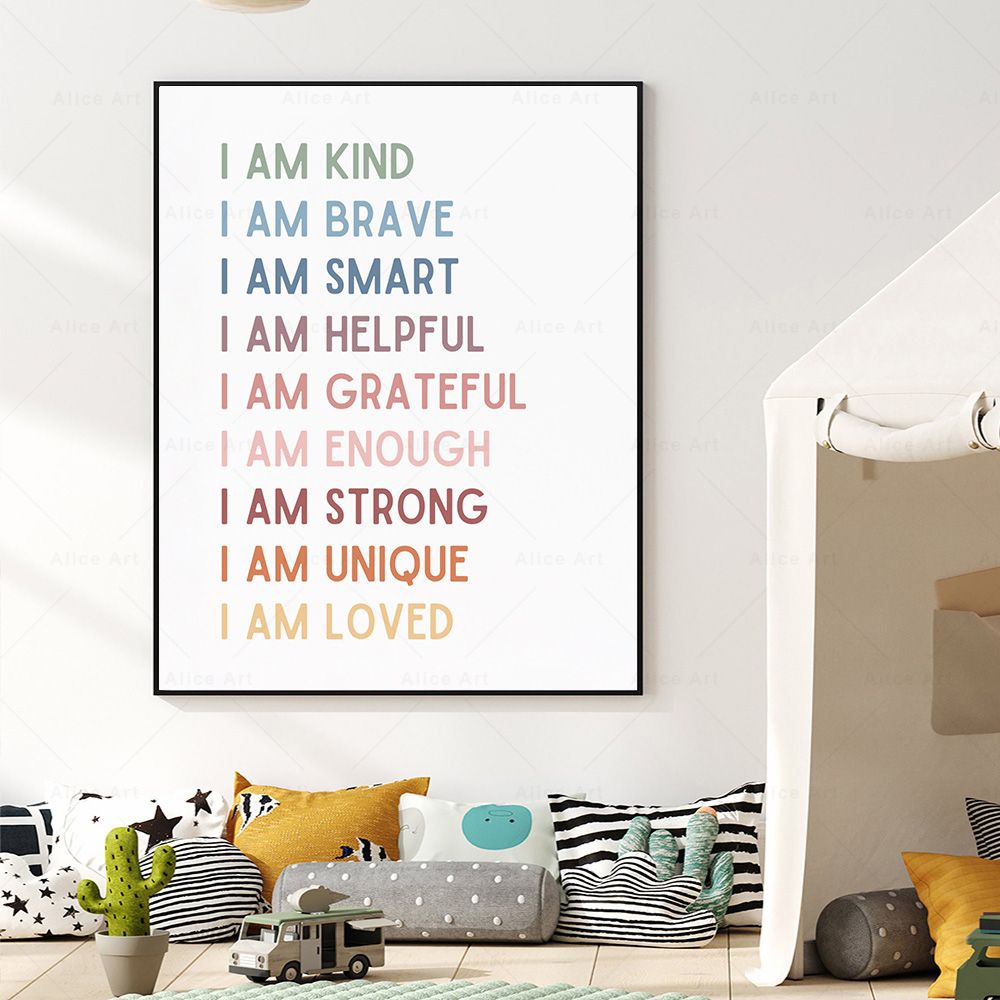 Affirmations for Kids Room Pos - đánh giá và giá Kids Education Quote
