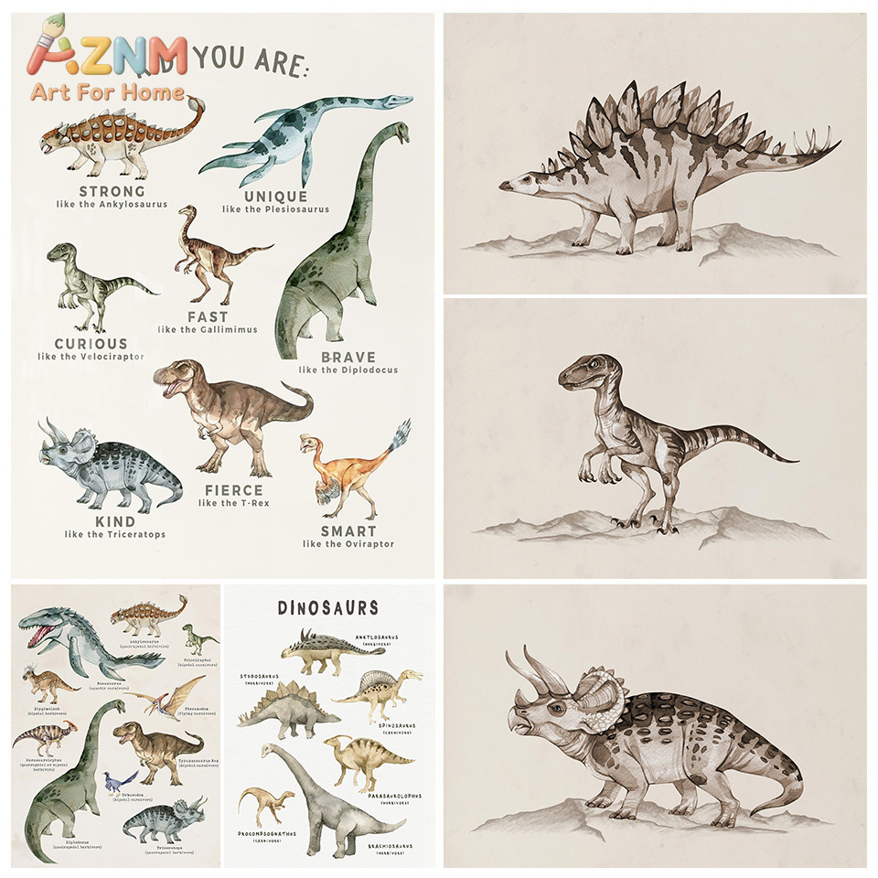 AZNM Watercolor Dinosaur Canva - đánh giá và giá Kids Education Quote