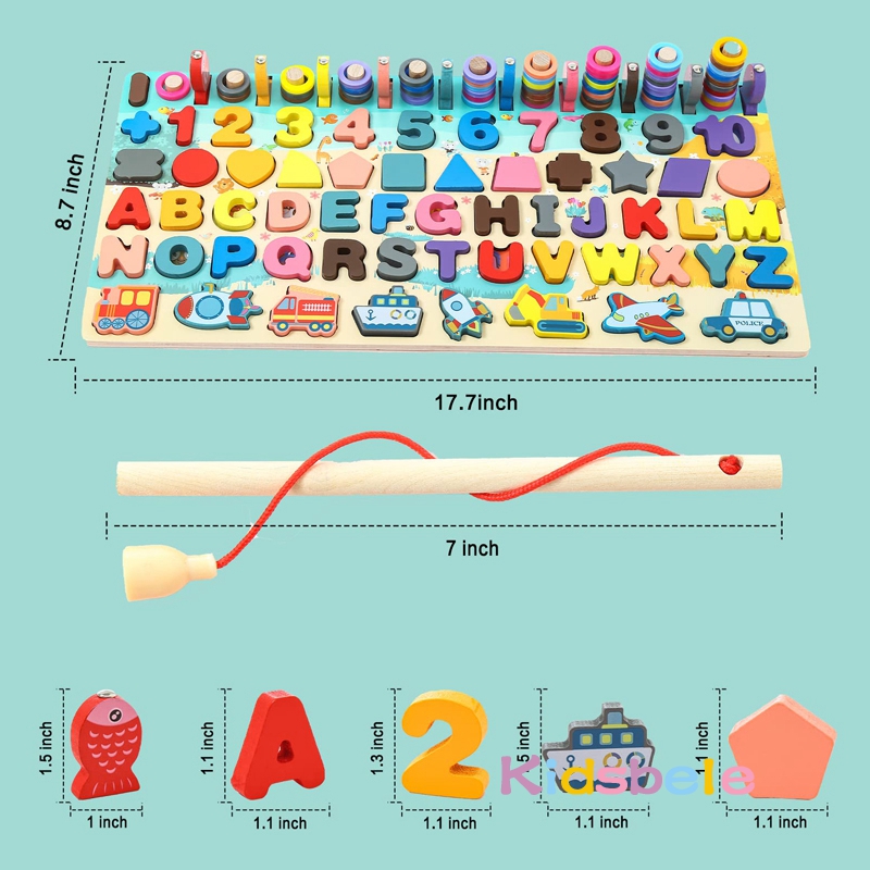 Wooden Puzzles Shape Sorter Mo - đánh giá và giá Kids Education Alphabet Numbers