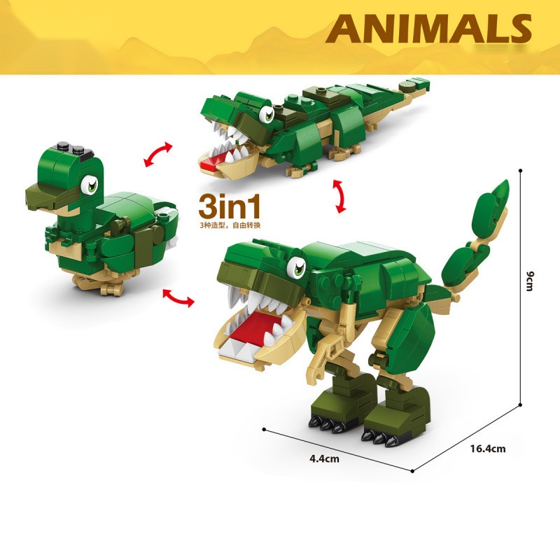 Animal Building Blocks Dinosau - đánh giá và giá Kangaroo Kids Education