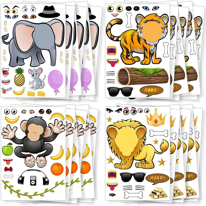 Cartoon Safari Animals Sticker - đánh giá và giá Kids Education Money