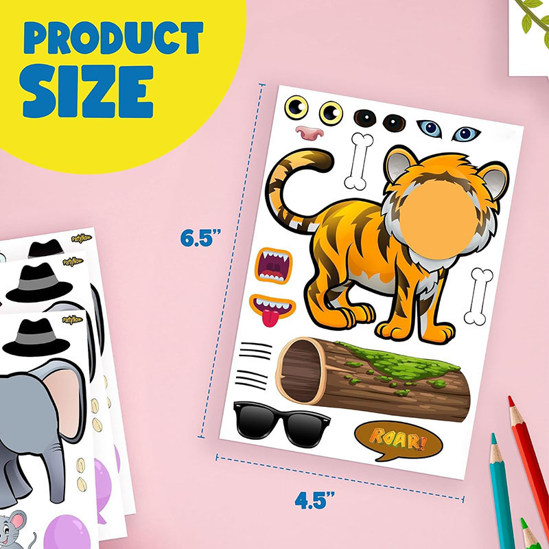 Cartoon Safari Animals Sticker - đánh giá và giá Kids Education Money